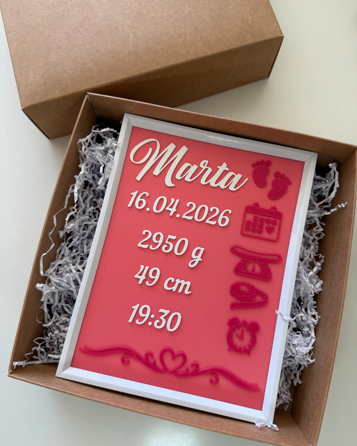 Personalized Baby Birth Stats Frame