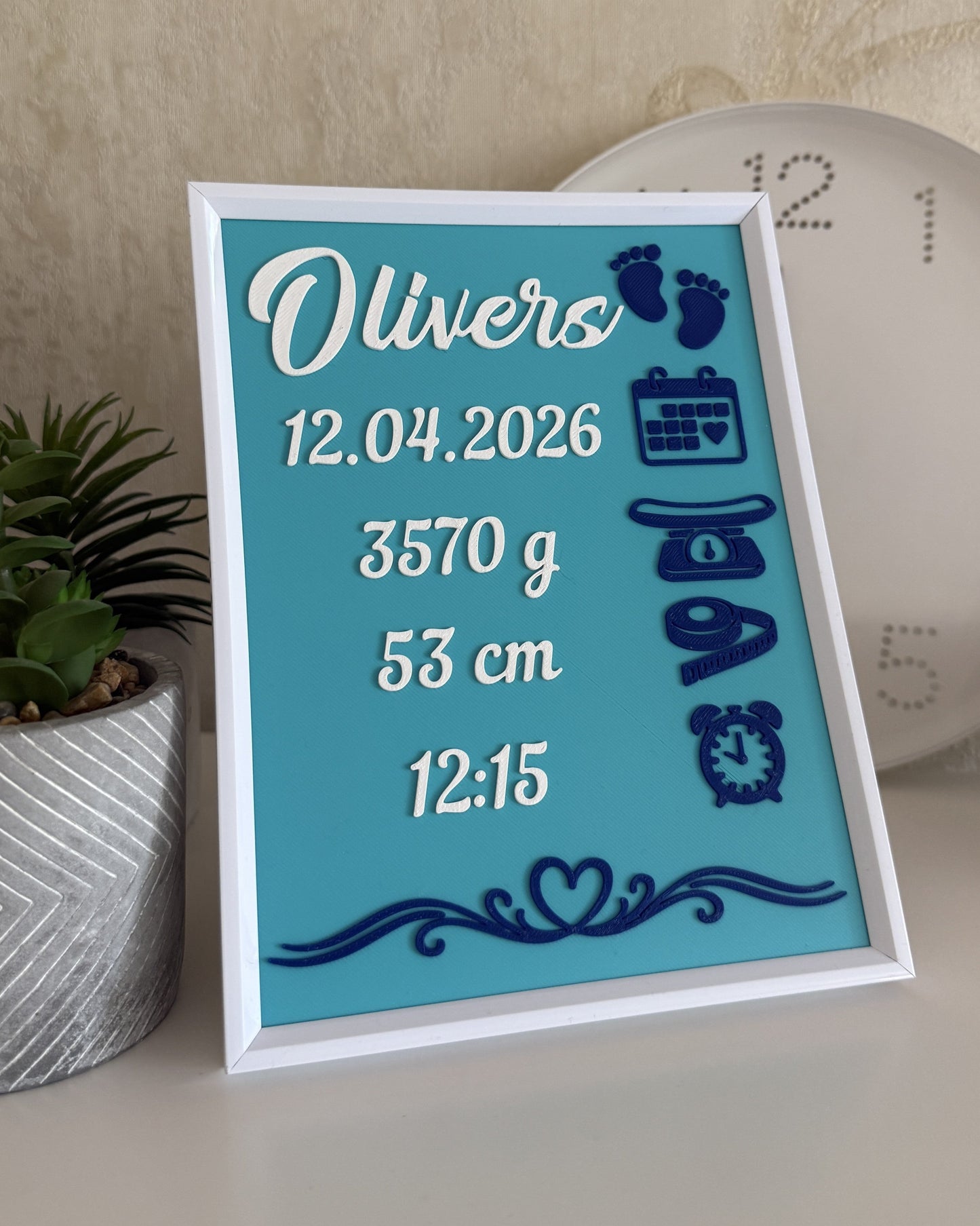 Personalized Baby Birth Stats Frame